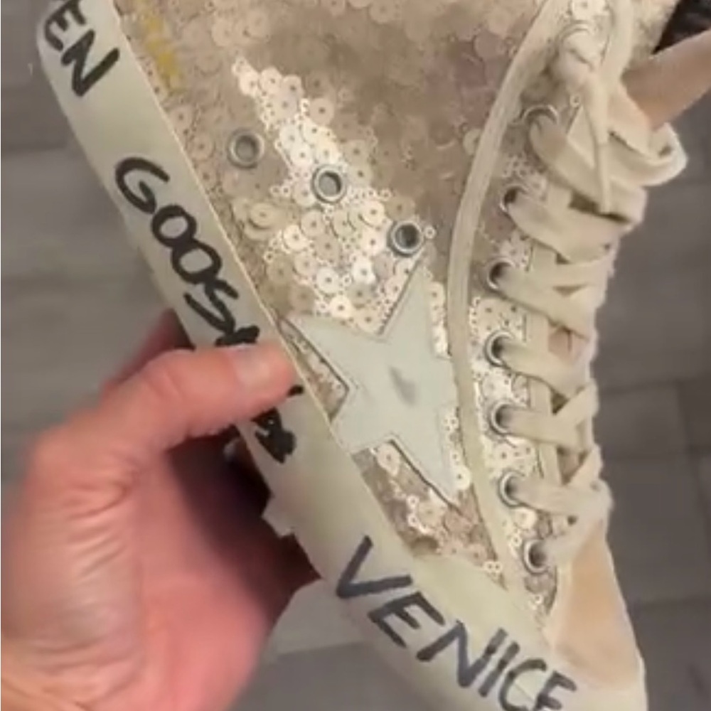 Golden Goose Women's Sequin Sneakers - Cream